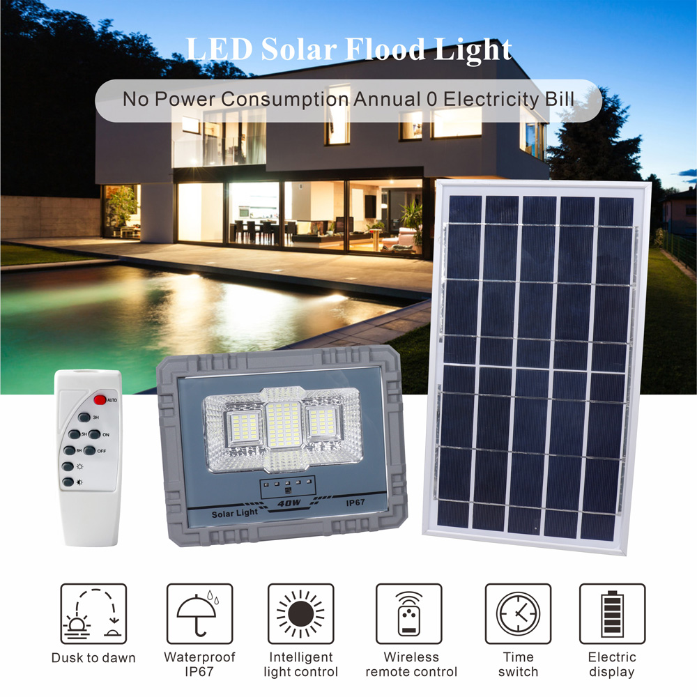 太阳能投光灯40W户外庭院LED高亮便携式太阳能灯_asiagame集团